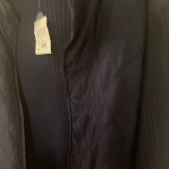 Croft & Barrow Navy Blue  Zipped Sweater with  Puffer Sleeves - Picture 5 of 15